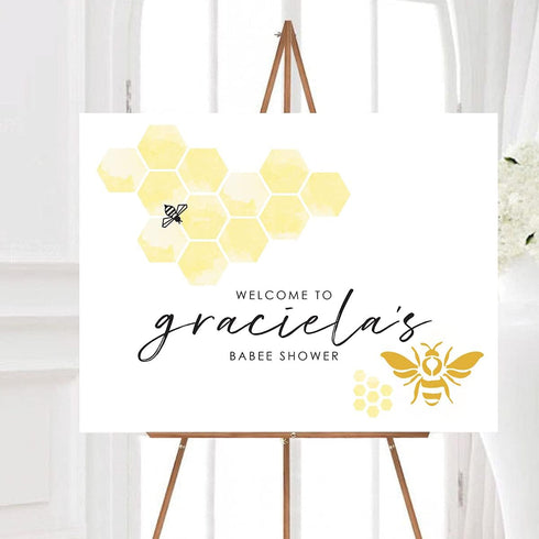 Bee Honeycomb Hexagon Stencils, 2 Pcs Bee Theme Drawing Template for Painting on Wood Fabric Wall Furniture Card Making Home Decor Reusable A4 Siz...