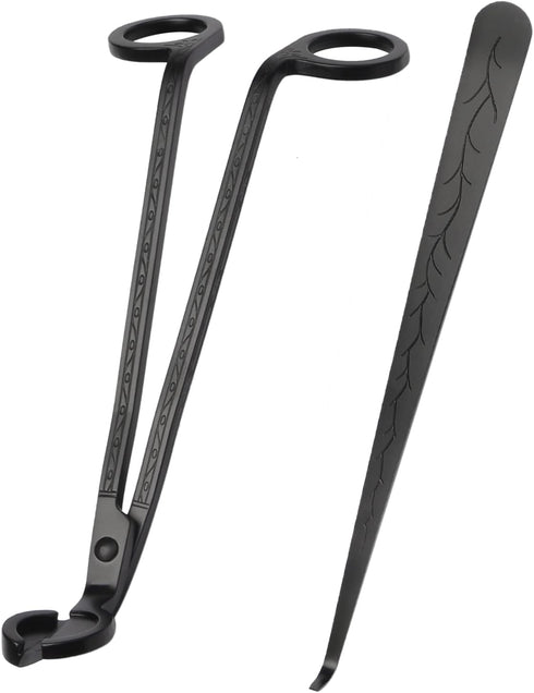 SUMAJU 2 in 1 Candle Accessory Set - Wick Trimmer & Dipper, Stainless Steel Cutter Scissor for Candle Lovers (Black)...