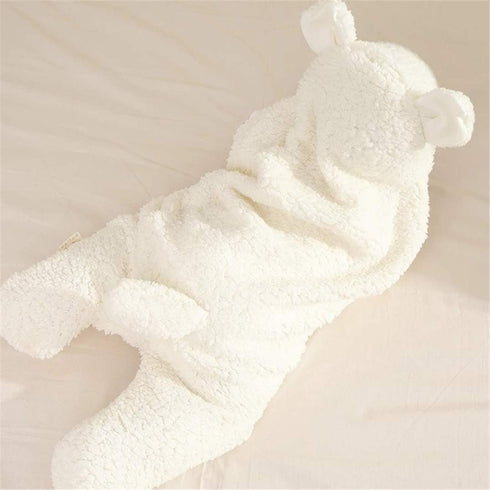 Baby Swaddle Blanket Boys Girls Cute Cotton Plush Receiving Blanket Ultra-Soft Newborn Sleeping Wraps for Infant 0-6 Months, White...