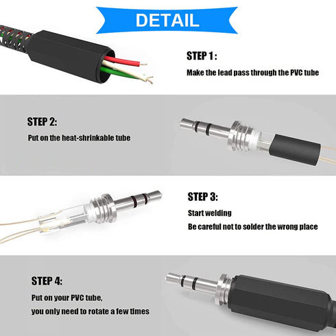 10PCS PJ-307 3.5mm Stereo Jack Socket 5 Pin PCB Female Audio Headphone Connector Audio Plug for MP3 with 10PCS 3.5mm TRS Male Plug Connector...