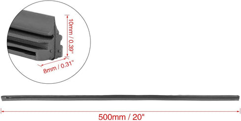 X AUTOHAUX 2pcs 500mm 20inch 8x10mm 3 Section Rubber Windshield Wiper Blade Refills for Car...