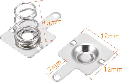 20Pairs Battery Springs AA Battery Negative to Positive Conversion Spring Contact Nickle Plated 12x12mm...
