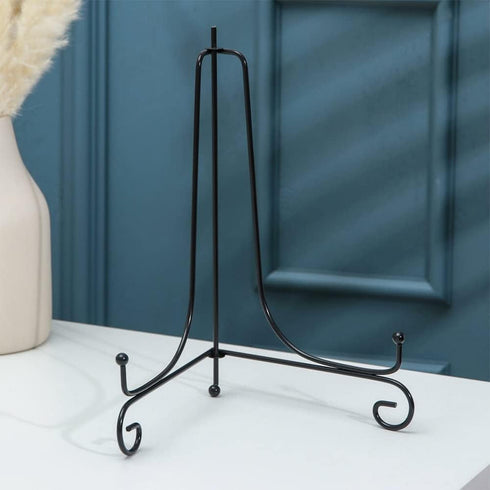 Iron Display Stand, 4 to 12 Inch Easel Classic Bowl Plate Photo Frame Book Artwor Decorative Plates Tablets Black for Displaying Pictures Plates B...