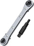 HVAC Service Wrench, Refrigeration Ratcheting Wrench 3/8” 1/4” 5/16'' 3/16'' AC Wratchet Tool with Hex Bit Adapter UIInosoo for Air Conditioning, ...