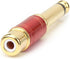 MOBOREST 1/4 in to RCA Female Pure Copper Adapter, 6.35mm Mono TS Plug Male 1/4 inch to RCA Female Stereo Interconnect Audio Adapter, (Red-2Pack)...