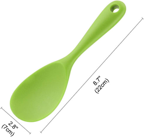 uxcell Silicone Soup Ladle Spoon 8.7 Inch Heat Resistant to 450°F One Piece Design Restaurant Kitchen Cooking Utensil for Serving Soup Green...