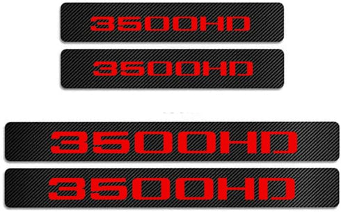 MAXDOOL 4Pcs Car Door Sill Protector Reflective 4D Carbon Fiber Sticker Decoration Door Entry Guard Door Sill Scuff Plate StickersCompatible with ...