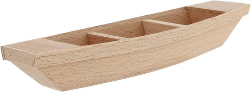 Kisangel 1pc Miniature Wooden Boat Wooden Boat Unfinished Boat Wooden Mini Wood Boat Wooden Row Boat Unfinished Wood Boat Outdoor Toys Oars Canoe ...