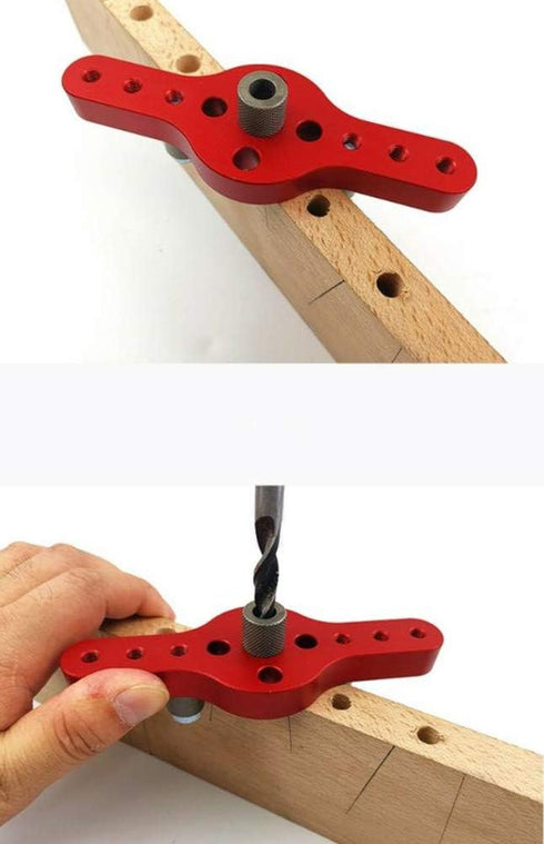 Dowel Jig - Straight Hole Drilling Positioner Self-Centering 6 8 10mm Drill Bit Kit Wooden Dowels Adjustable Woodworking Locator Tool...