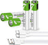 Rechargeable AAA Batteries 1.5V 550mWh USB Lithium ion Rechargeable AAA Battery with USB Type C Charging Cable, High Capacity Fast Charge, 1200 Cy...