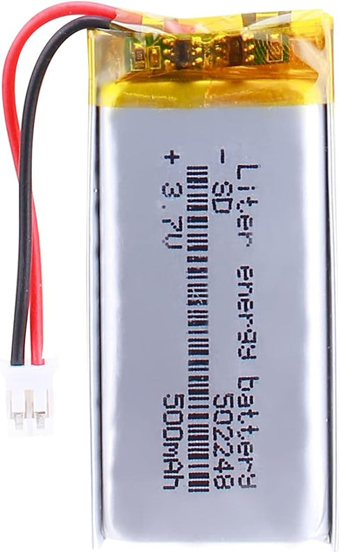 3.7V Lipo Battery 500mAh Rechargeable Lithium ion Polymer Battery 502248 Lithium Polymer ion Battery with JST Connector...