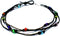 Black Anklet Hemp Three String Multicolor Glass Beaded Anklet - Handmade...