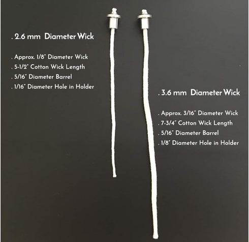 Firefly Fuels Small 5/16” Aluminum Wick Holders with 2.6mm Cotton Wicks 10-Pack – Pre-Threaded Reusable Set for Small Refillable Oil Lamps, Reusab...