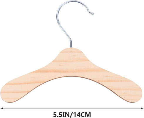10Pcs Wooden Pet Hangers for Dog Clothes Storage, Compact and Lightweight Clothing Rack for Small Dogs, 5.51 Inch Durable Wood Hangers...