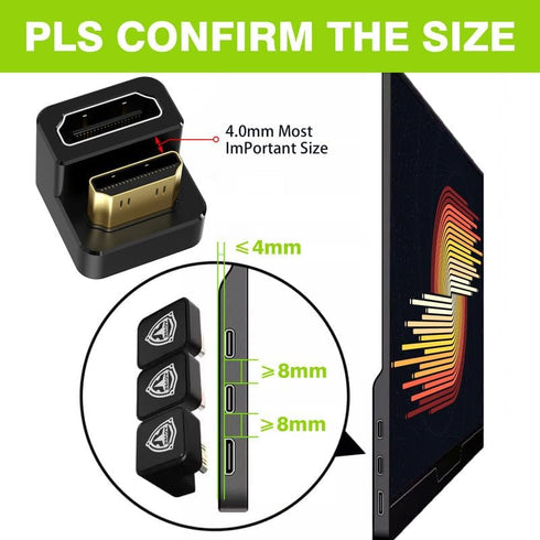 AGVEE 180 Degree Angled USB-C to USB-C Adapter and Long Side Inward U-Shaped Mini HDMI to HDMI Converter, HDMI 2.0 4k@60HZ, Coupler Extender Exten...