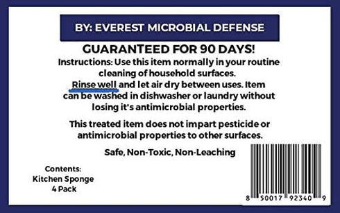 Kitchen Sponge | Odor Resistant, Non-Scratch Microfiber Mesh and Terry Cloth Sponge, No Odor, Long Lasting Odor Protection | Durable Odor Free Lif...