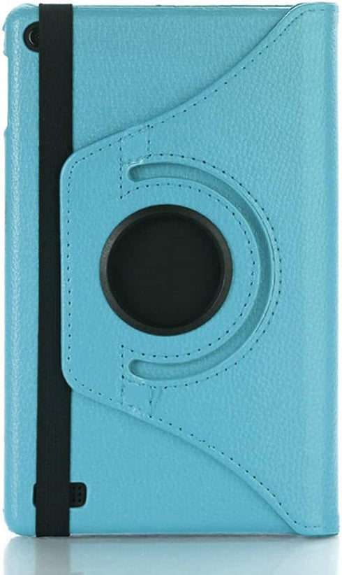 for Amazon Kindle All New Fire 7 SR043KL 7th/9th Generation Cover, Ultra Slim Folio Stand Rotating 360 Degree Leather Case for Kindle Fire HD7 7" ...