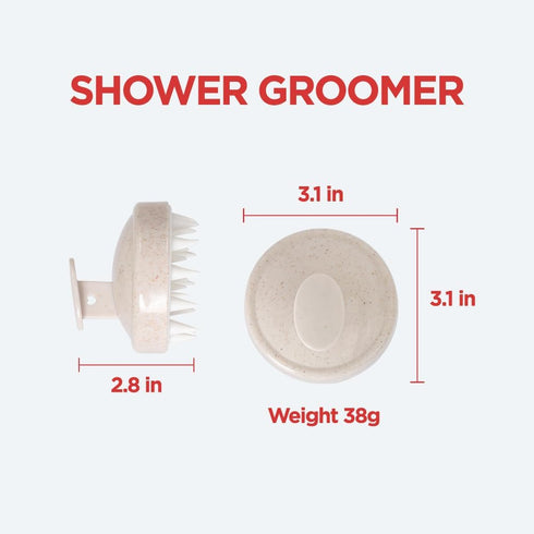 Shower Groomer - Grooming Pet Shampoo Brush, Cat Dog Hypoallergenic Bath and Massage Brush, Soft Silicone Bristles Scrubber for Puppy & Kitten, Ea...