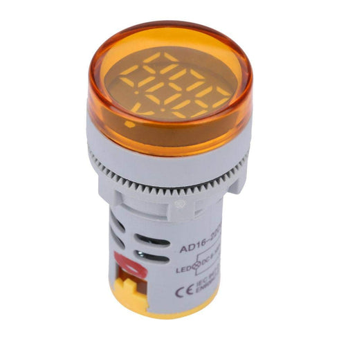 YWBL-WH DC Voltage Display Digital LED Display Voltmeter 6-100V Voltage Meter Monitor Round Lamp Tester Indicator Light Panel...