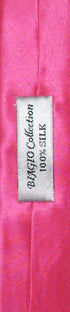Biagio 100% SILK Narrow NeckTie EXTRA Skinny HOT PINK FUCHSIA Mens 1.5" Neck Tie...