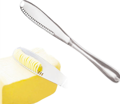 Butter Spreader, Stainless Steel Butter Spreader, 3 in 1 Kitchen Knife Gadgets Curler Slicer Spreader with Serrated Edge for Cutting and Spreading...