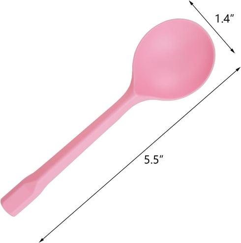 Pack of 100 Pink Extra-Heavy Weight Disposable Plastic Spoons Disposable Flatware Silverware for Soup Dessert Ice Cream Take Out Spoon...