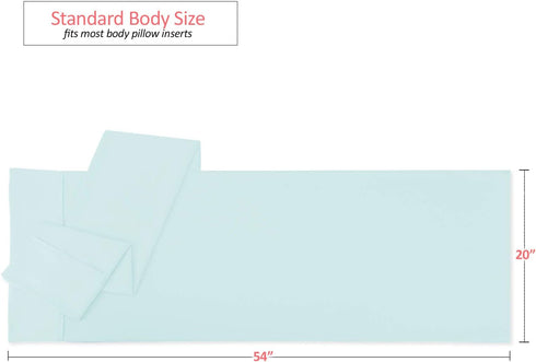 Nestl Body Pillow Cover - Soft Microfiber Pillowcase - Lightweight Light Blue - 20x54 Inches - Envelope Closure, Set of 2...