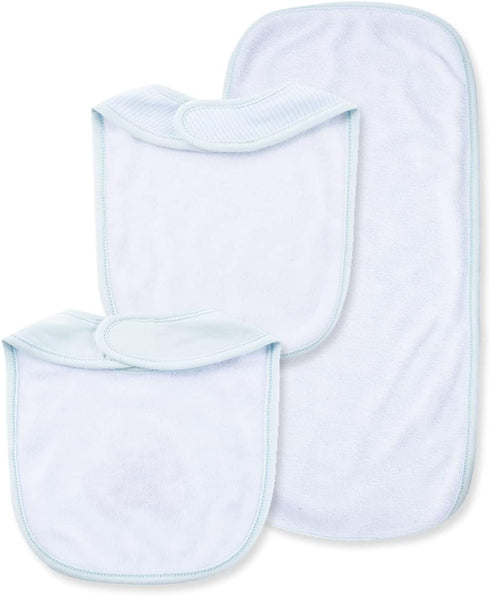 Little Me Baby Boy Newborn Bib and Burp set, Light Blue, One Size...