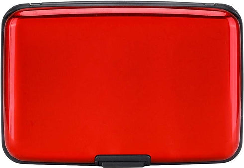 ELFISH Mini RFID Aluminum Wallet Credit Cards Holder Business Card Case Metal ID Case for Men Women (Red)...
