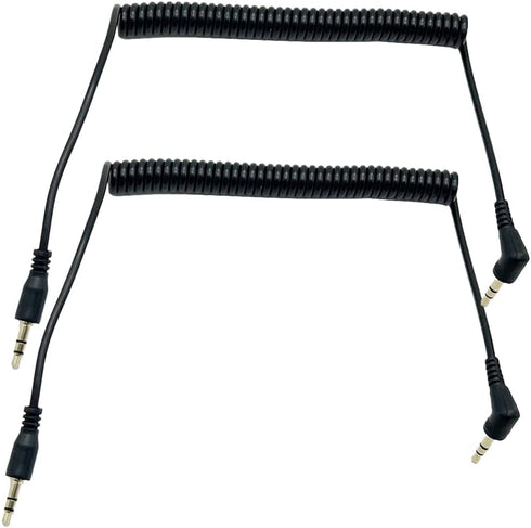 Seadream 2Pack 3-Pole Coiled 3.5mm Male to 3.5mm Male Stereo Audio Cable Headset Extension Cable for Beats Dr. Dre Studio iPhone Samsung...