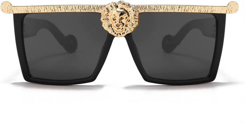 Dollger Square Oversized Sunglasses Flat Top Thick Plastic Super Dark Gangster Luxury Shades 57mm...