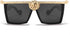 Dollger Square Oversized Sunglasses Flat Top Thick Plastic Super Dark Gangster Luxury Shades 57mm...