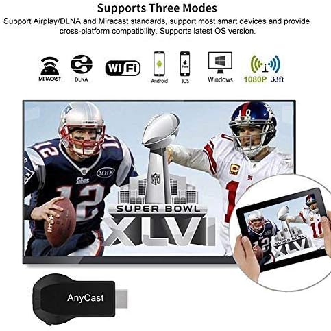 SmartSee Anycast HD Wireless Display Adapter WiFi 1080P Mobile Screen Mirroring Receiver Dongle for iPhone Mac iOS Android to TV Projector Support...