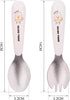 Titanium Toddler Fork and Spoon,Baby Fork Spoon set for Self Feeding,Toddler Utensils,Children's Safe Titanium material Set BPA Free, Dishwasher S...
