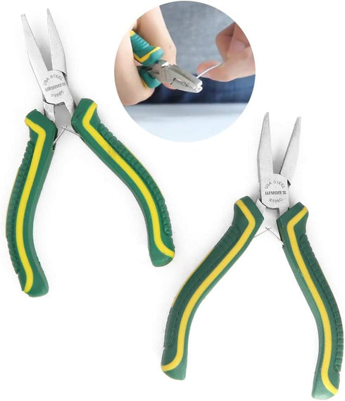2 Pcs Jewelry Pliers Tool Set 5 Inch Chain Flat Nose Plier for Jewelry Repair Wire Wrapping Crafts Beading Making Crafts Supplies...