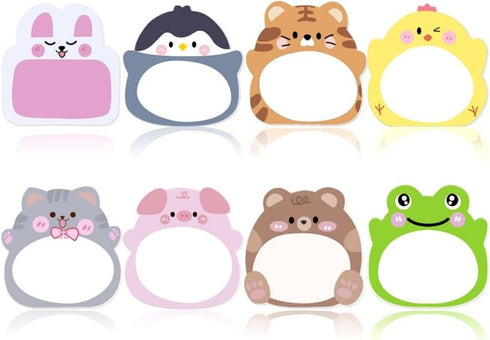 24 Pads Cute Animal Shaped Sticky Notes 8 Cute Patterns 3 Pads of Each Kawaii Self-Sticky Notes Memo Pad for School Office Home Kids Students Room...