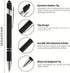 8-Pack (Black) 2-in-1 Metal Retractable Ballpoint Pens with Stylus Tip. Great Pens for Touchscreen iPhones, Tablets, Laptops and other Capacitive ...