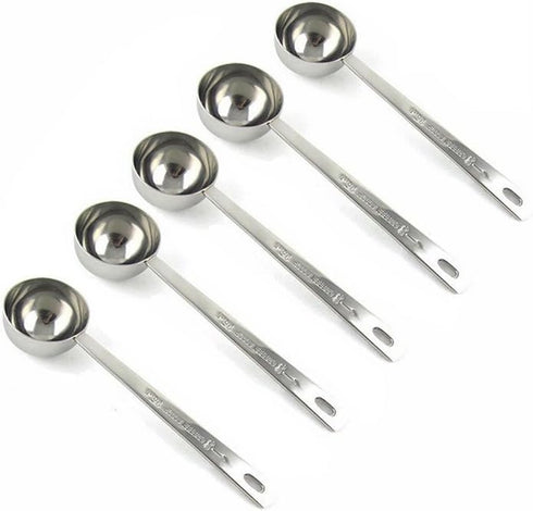 Stainless Steel 1 Tablespoon Measuring Coffee Scoop Spoon, Set of 5...