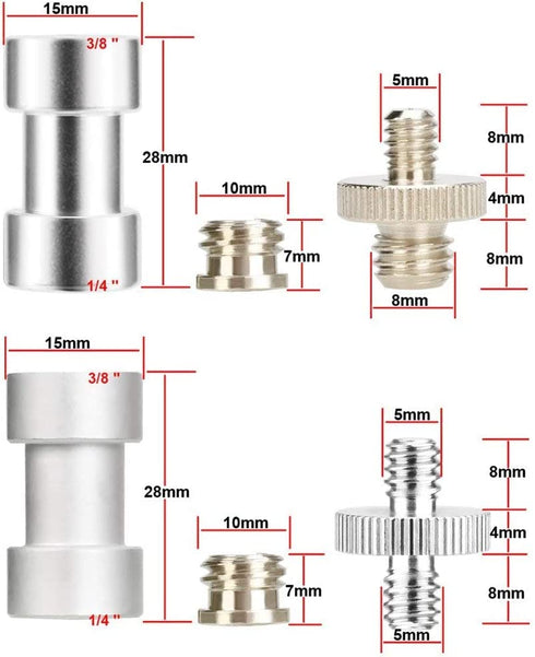 UTEBIT Camera Screw 1/4 to 3/8 Adapter Thread Adapter Set Camera Spigot Convert Mounting Screws Tripod Screw Compatible for Magic Arm Crab Clamp B...