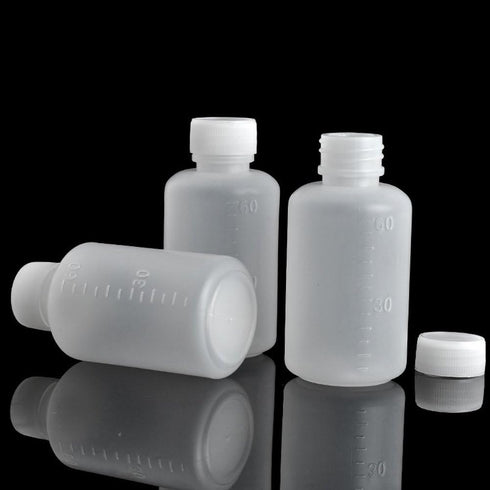 50Pcs 60ml 2oz PE Plastic Empty Small Mouth Graduated Lab Chemical Container Reagent Bottle Sample Sealing Liquid Medicine Bottles...