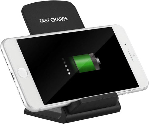 Wireless Stand Charger Certificated Fast Wireless Charging Stand for iPhone and Android Phones - Black......