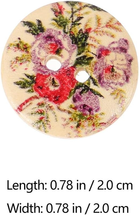 Ornament Crafts 100pcs Flower Glass Buttons 2 Holes Wooden Sewing Buttons DIY Clothing Sewing Supplies for DIY Project Crafts (Mixed Styles) 20MM ...