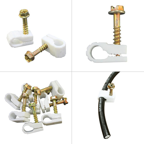Coaxial Cable Clips - Cable Holder - Wire Clips - Siding Clips For Hanging - Cord Holder For Desk - Cable Clamps - Cord Clip - Wire Organizer Clip...