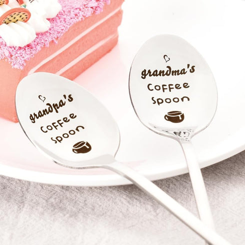 Grandma Grandpa Spoon Gifts from Grandchildren Nana Gigi Granddad Birthday Christmas Gifts for Grandmother Grandfather Granny Gifts for Couple Cof...