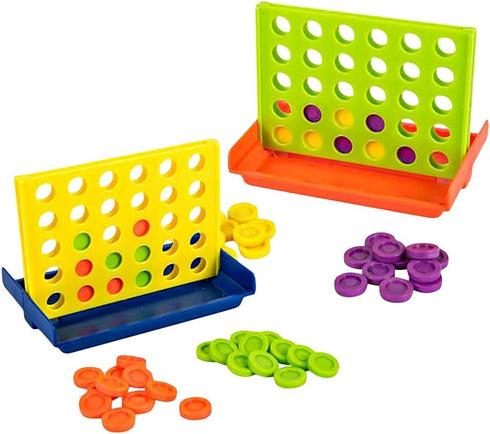 Gamie Four in a Row Game, Set of 4, Line Up Four Pegs in a Row Games with Foldable Board & 30 Pieces Each, Fun Indoor Game Night Games for Kids, E...