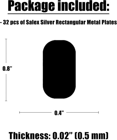 Mini Metal Plates for Magnetic Mount, Wall, Phone Holder, Case, Magnet, Crafts, DIY. Kit of 32 Black Small 0.4" x 0.8" Iron Discs with 3M Adhesive...