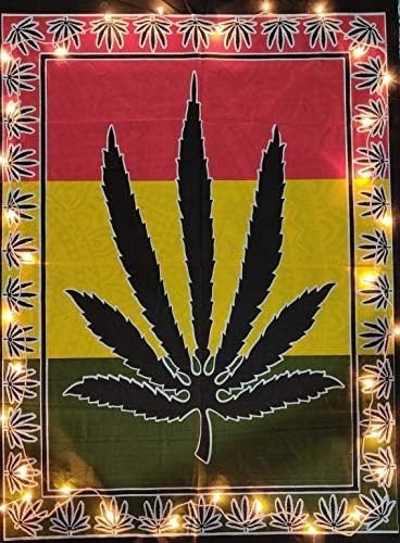 ICC Weed Tapestry Marijuana Wall Hanging leaf Poster Cannabis Hippie Decor Pot Flag Collage Dorm Trippy Bohemian Art psychedelic Small Hippie Rast...