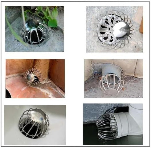 3 Inch 304 Stainless Steel Gutter Guard, Filter Strainer Fits for Round Downspout, Anti-Blocking Line Cap Drain Cover...