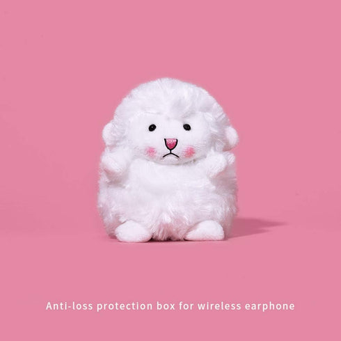 Yatchen Plush Case Compatible with AirPods 1&2, Cute 3D Cartoon Fur Sheep Design Funny Cover with Keychain Protective Case...