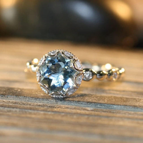 925 Silver Women's Ring Round Gem Sapphire Topaz Zircon Single Stone Engagement Wedding Anniversary Ring Bridal Gift Cozy Ring...